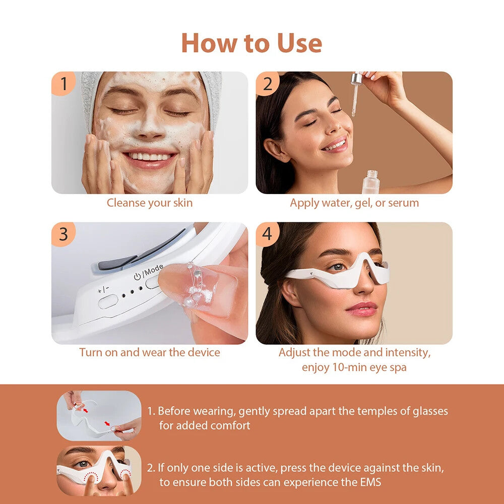 Rechargeable Red Light Therapy Eye Glasses Portable LED Infrared Light Mask For Eye Fatigue Relief Dark Circle Skin Recovery Care Device