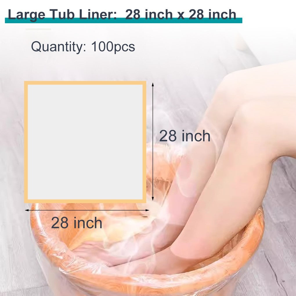 100Pcs Disposable Foot Bath Liners 28x28 Inch Plastic Foot Tub Bags For Ionic Detox Foot Spa Home Salon Foot Soak Use