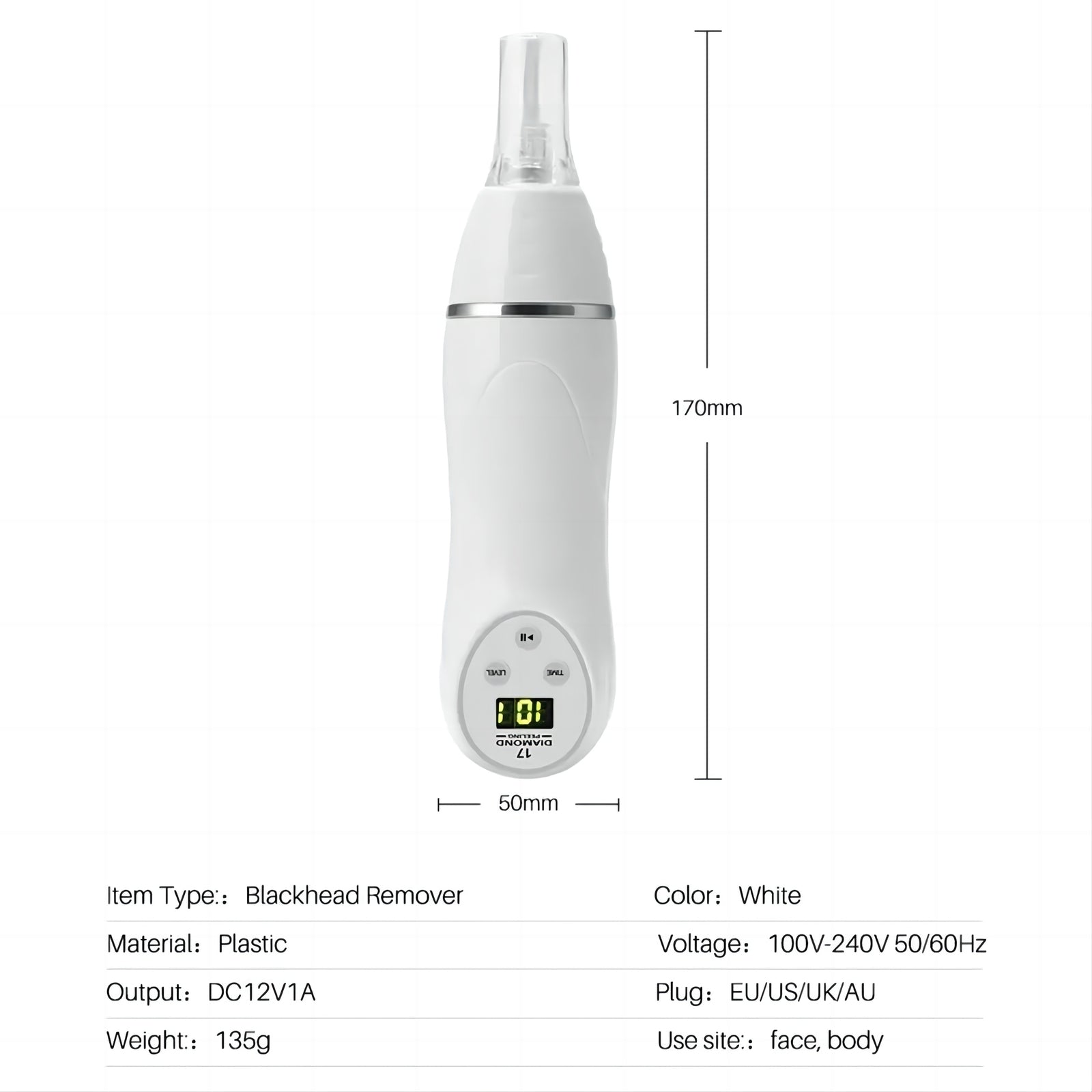 Diamond Microdermabrasion Blackhead Removal Vacuum Peeling Skin Rejuvenation Dermabrasion Facial Massage Beauty Device