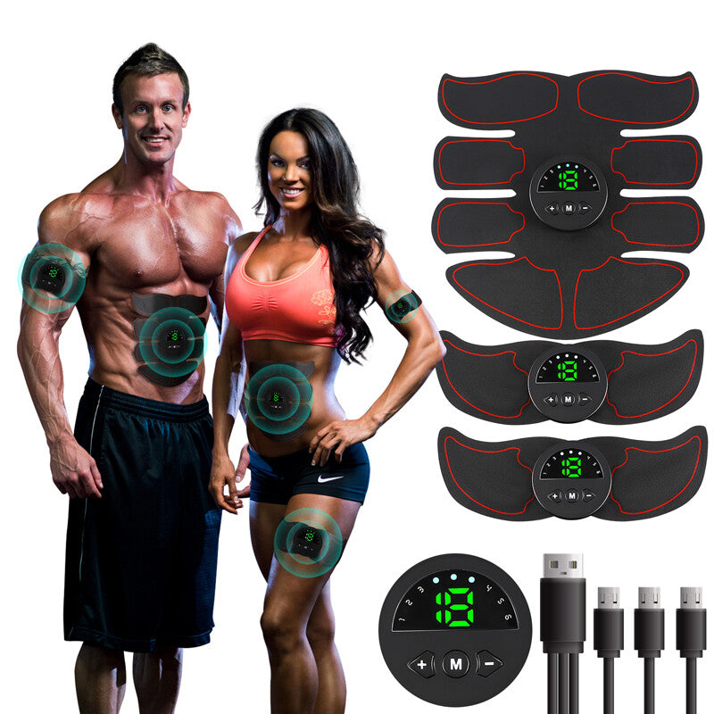 Electric Abdominal Muscle Toning Trainer ABS Stimulator Toner Fitness Binder Gym Belt Body Shaper Massager Home Use
