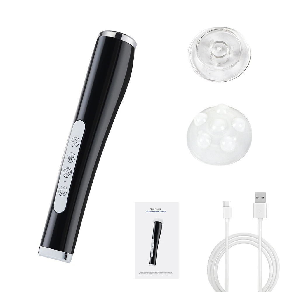 CO2 Oxygen Bubble Pen 5 Gear Vibration Handheld Oxygen Bubble Beauty Tool Deep Skin Cleansing Device Home Salon Skin Care