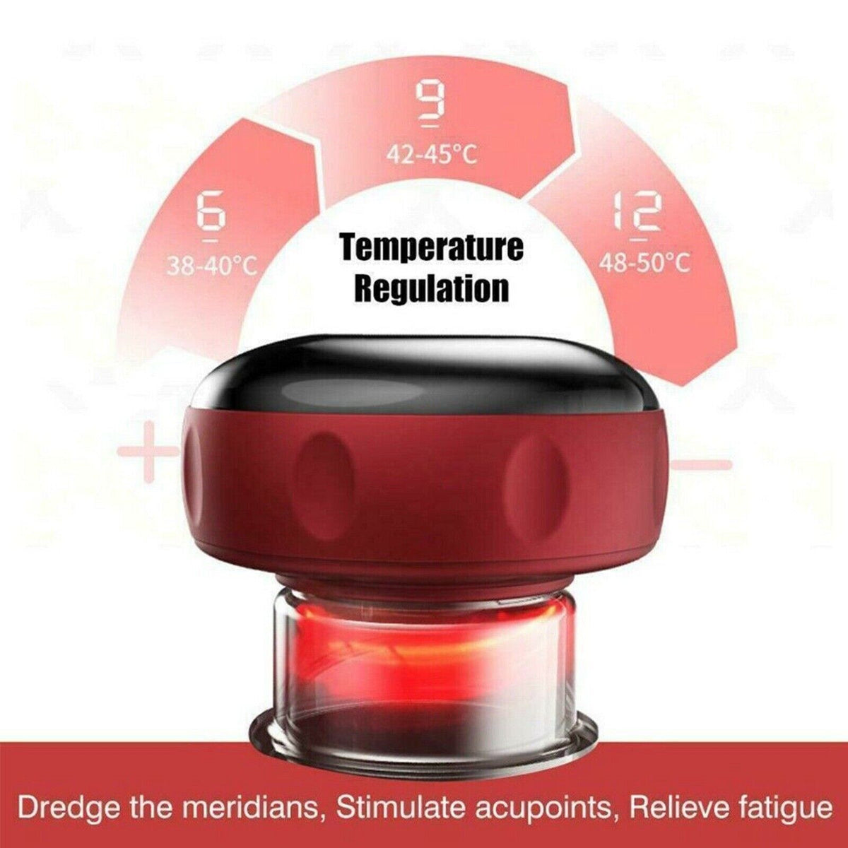 Electric Cupping Massager Smart Vacuum Cupping Therapy Device with Digital Display Heating Rechargeable Body Scraping Massage Machine