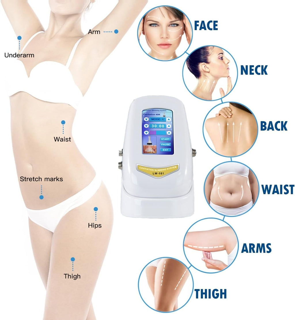 3 In 1 40K Cavitation RF Slimming Machine, Ultrasonic Fat Reduction Device with Tripolar & Multipolar RF for Body Shaping Anti-Cellulite Treatment