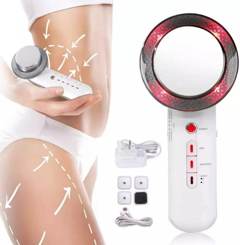3 IN 1 Electric Microcurrent Slimming Beauty Instrument EMS Ultrasonic Massager Slimming and Fat Burning for Home Use