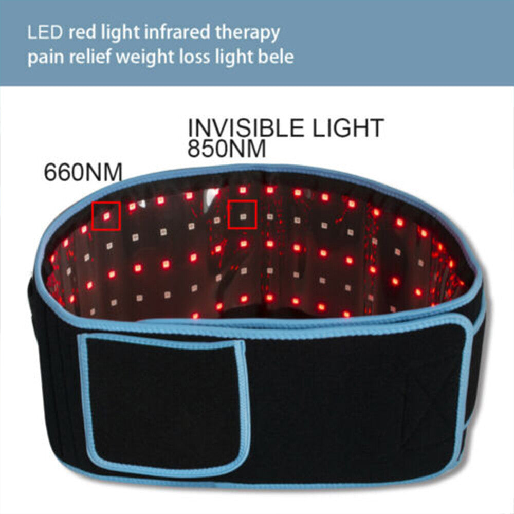 Red Light Therapy Infrared Light Therapy Wrap Belt for Body Pain Relief Wearable Large Pad for Waist Back Stomach Muscle Repair, Decrease Inflammation, Speed Healing LED 660nm&850nm with Controller