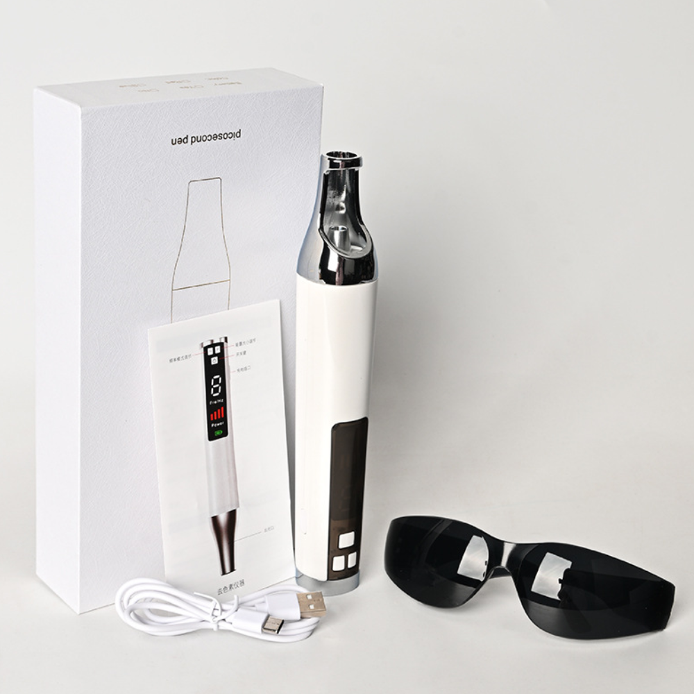 Portable Rechargeable Tattoo Removal Device Mole Removal 9 Modes Bule Light or Red Light Picosecond Mini Laser Pen