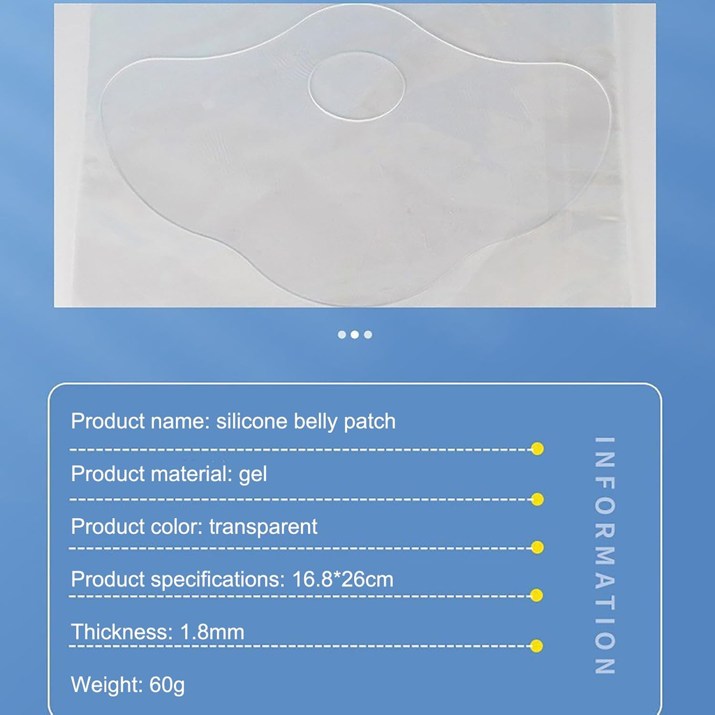 1PC Silicone Belly Sheet Reusable Self Adhesive Abdomen Skin Patch for Stretch Marks Care Anti Wrinkle