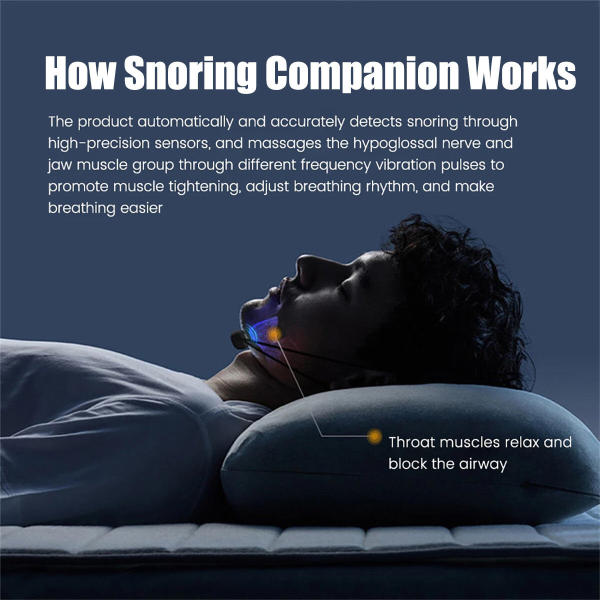 Electric Smart EMS Anti Snoring Pulse Device Rechargeable Comfortable Sleep Well Snoring Stopper