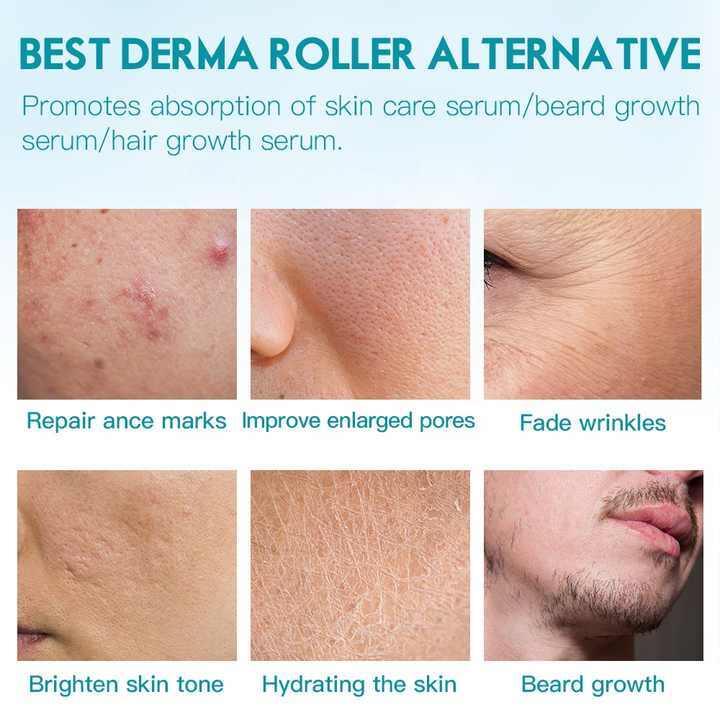 Hydra 20 Pins Gold Titanium Derma Stamp With 5ml Glass Bottle Skin Therapy Auto Serum Infusion System Home Use