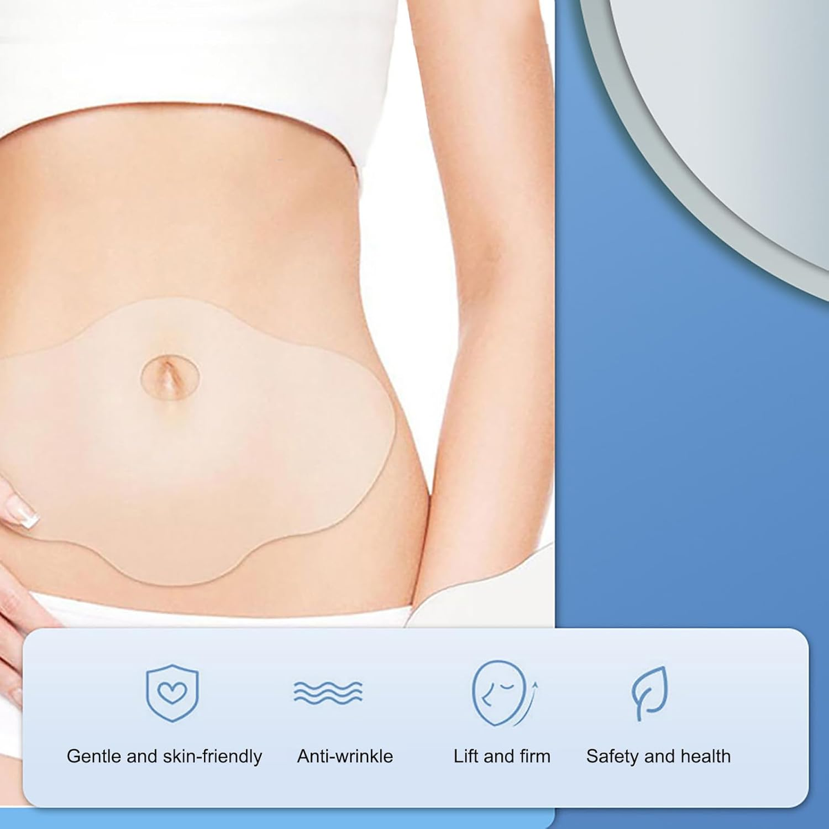 1PC Silicone Belly Sheet Reusable Self Adhesive Abdomen Skin Patch for Stretch Marks Care Anti Wrinkle