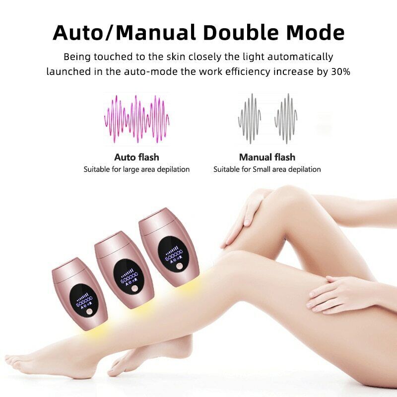 Pink IPL Hair Removal Device 600000 Flashes Permanent Painless Laser Hair Remover Whole Body Home Epilator Machine