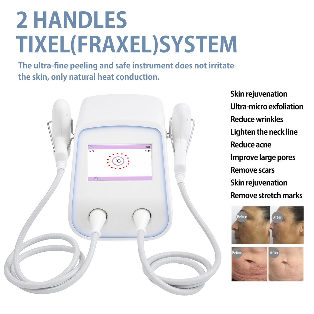 2 Handles Tixel Thermal Fractional Machine, Salon Skin Resurfacing Device for Stretch Mark, Scar & Wrinkle Removal Treatment