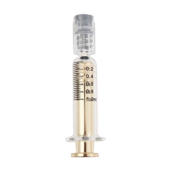 1ml Luer Lock Glass Syringe With Metal Plunger No Needle Liquid Dispenser For Essential Oil Cosmetic Gel Laboratory Sample Storage Tool (10 Pack)