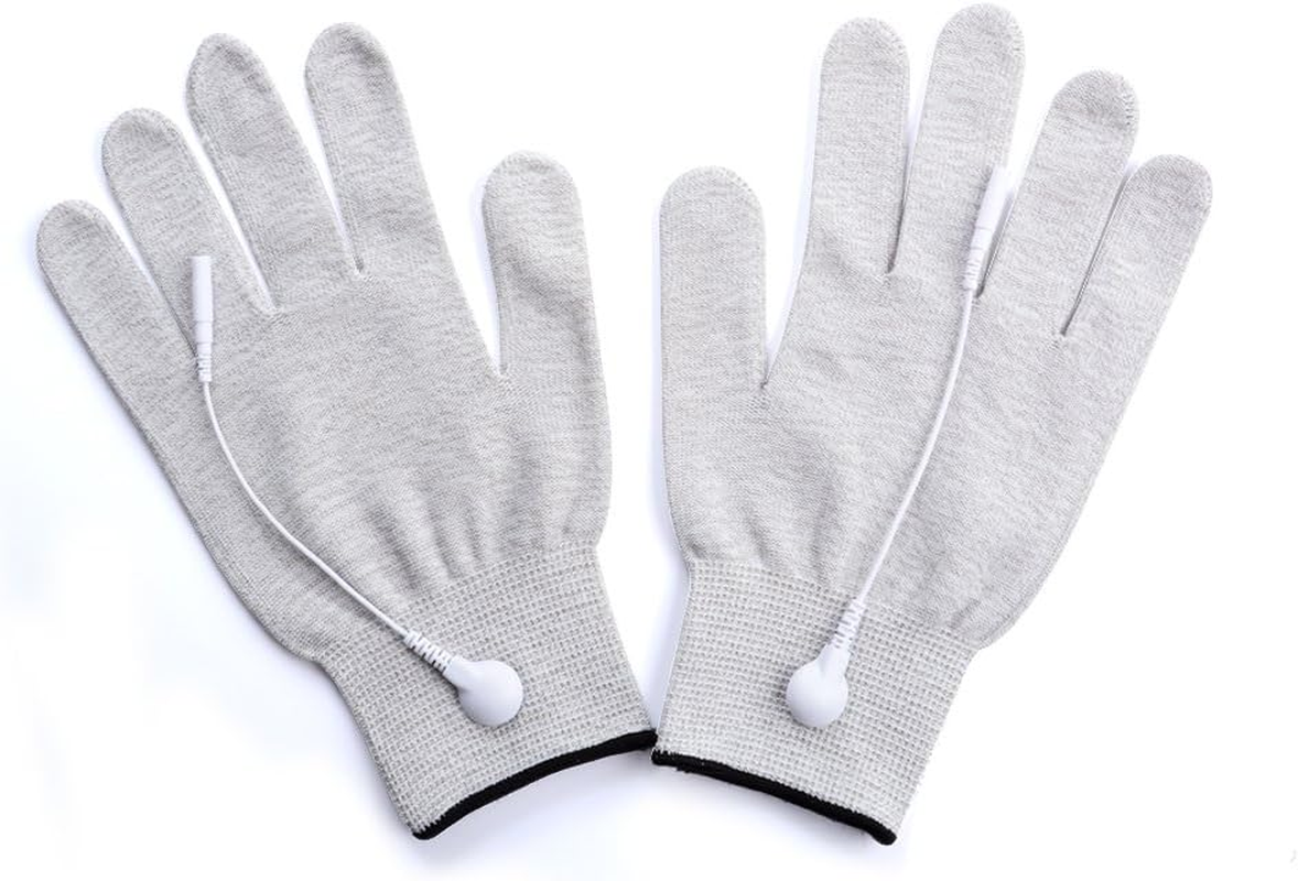 L Size Conductive Electrode Massage Gloves With Cable For TENS EMS Physiotherapy Machine Hand Skin Relax Therapy Accessory
