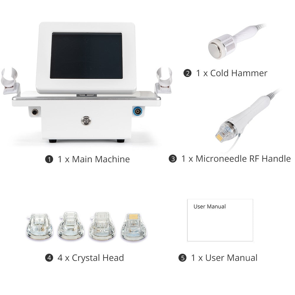 2 In 1 Fractional RF Microneedling Machine With Cold Hammer, Adjustable Depth RF Skin Tightening Device For Salon Wrinkle & Scar Removal