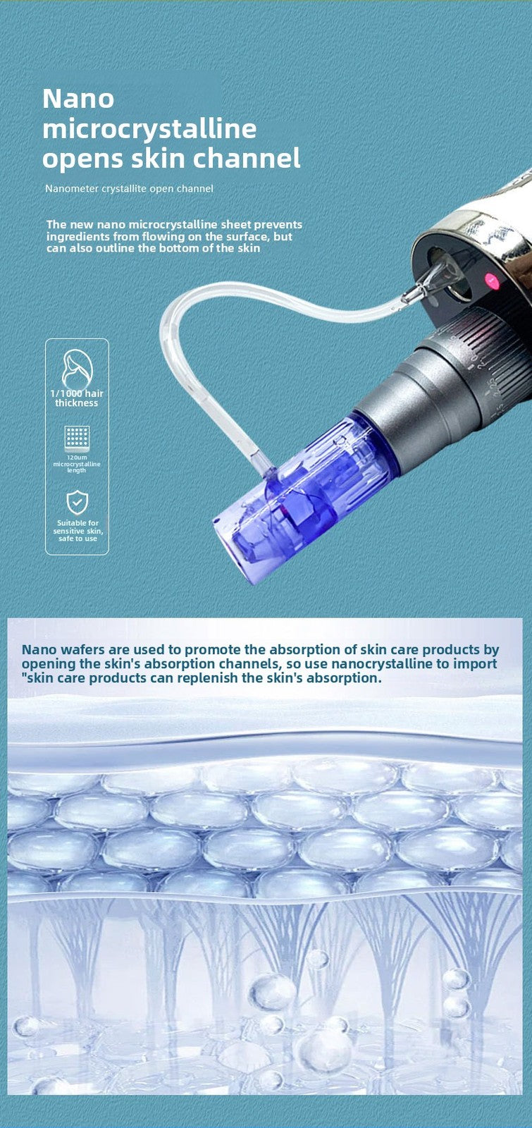 Auto Serum Feed Nano Microneedling Pen Electric Derma Pen Hydra Facial Skin Infusion Device for Home Salon Skin Beauty Treatment