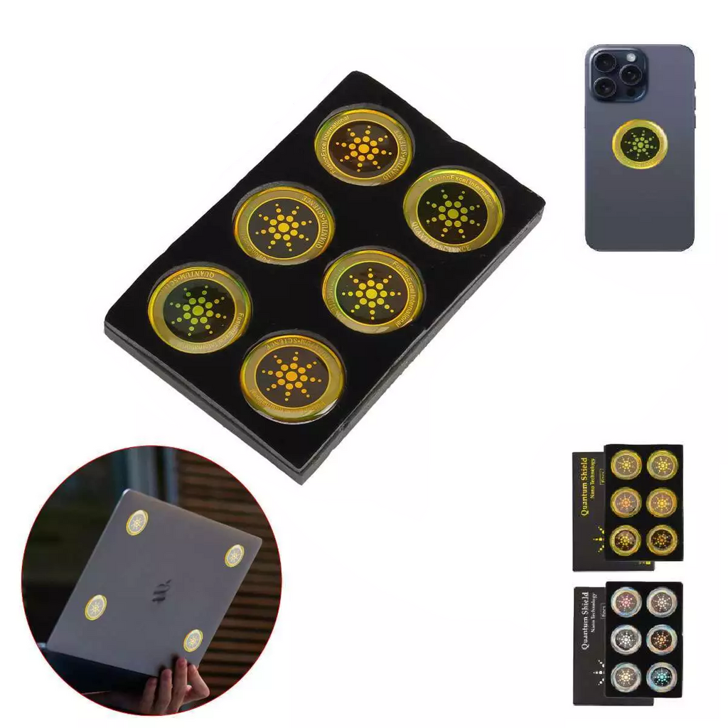 6Pcs Quantum Shield Anti Radiation Stickers EMF Protection Sticker for Phone Laptop Electronic Devices (Gold/Silver)