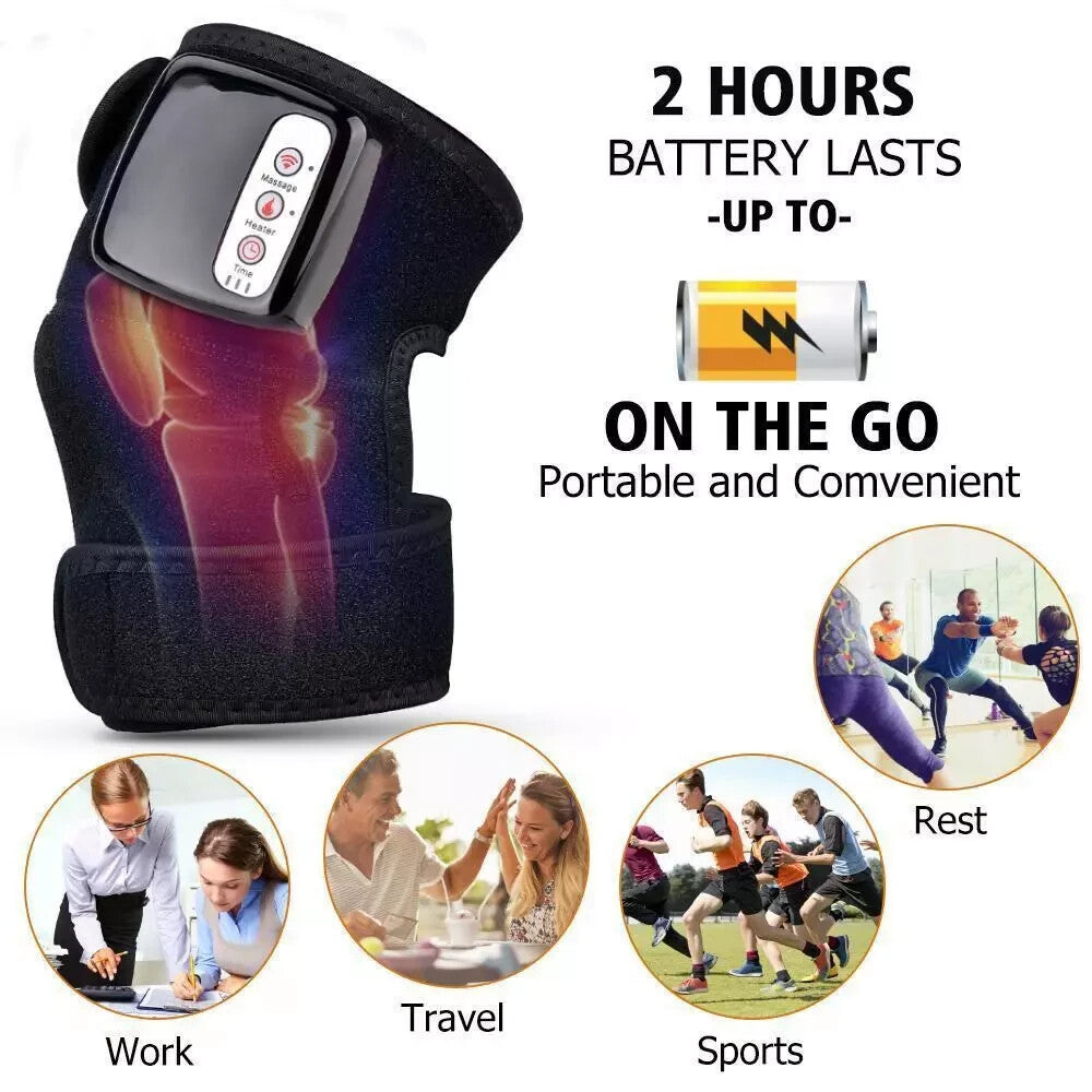 3 In 1 Knee Joint Physiotherapy Massager Pneumatic Air Compression Heating Vibration Leg Pain Relief Support Machine Home Use