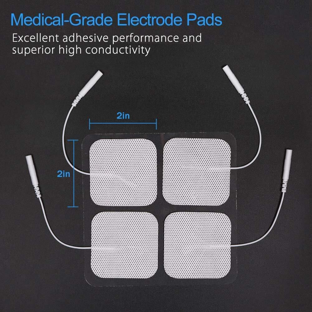 40/80 PCS Reusable TENS Electrode Self-adhesive Pads EMS Replacement Unit 7000 3000 2x2 Muscle Stimulator BULK