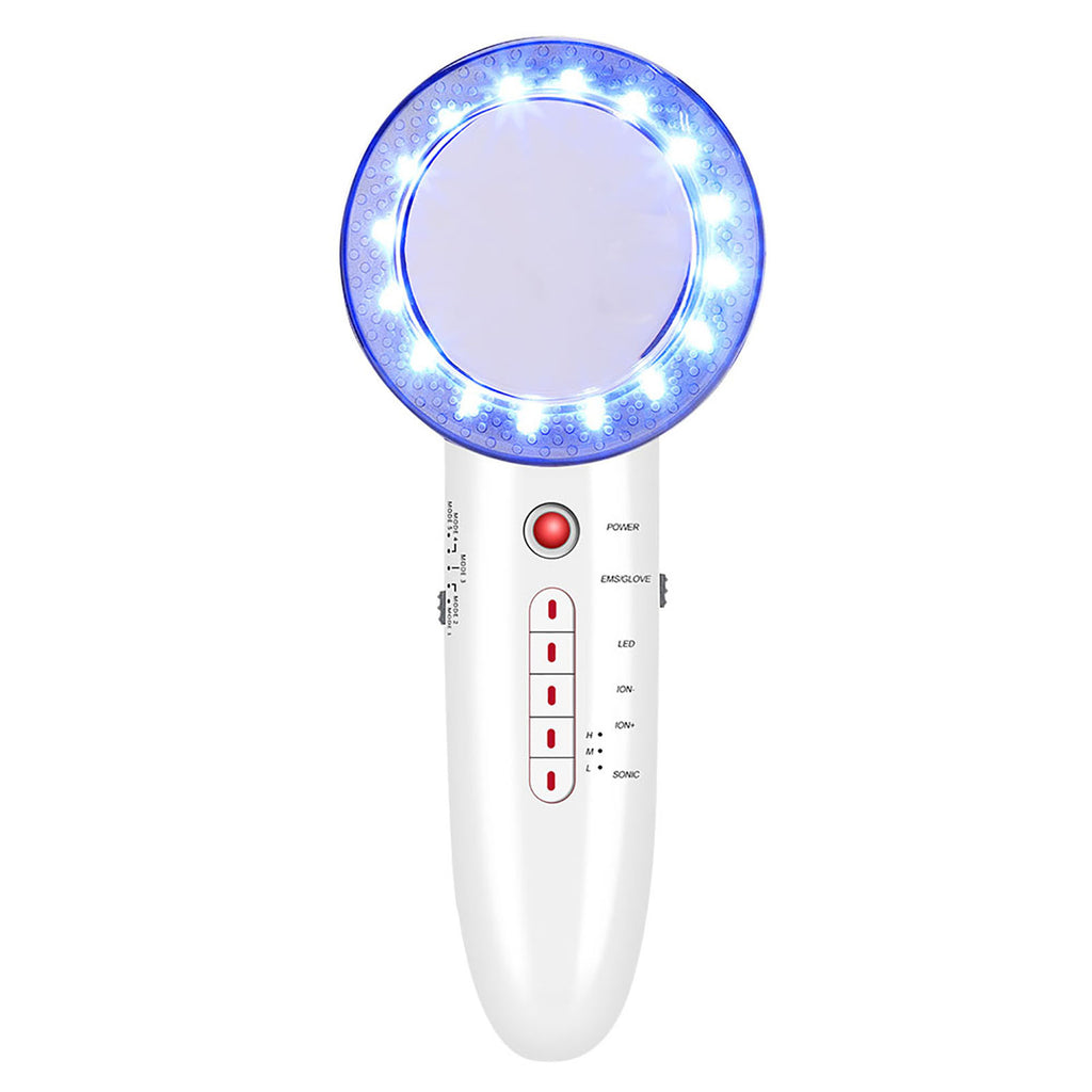 6 In 1 EMS LED Galvanic Ion Machine Ultrasonic Body Slimming Skin Tightening Fat Burning Anti Cellulite Massager