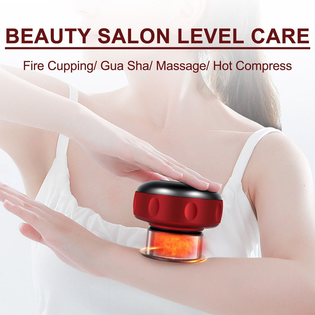 Electric Cupping Massager Smart Vacuum Cupping Therapy Device with Digital Display Heating Rechargeable Body Scraping Massage Machine