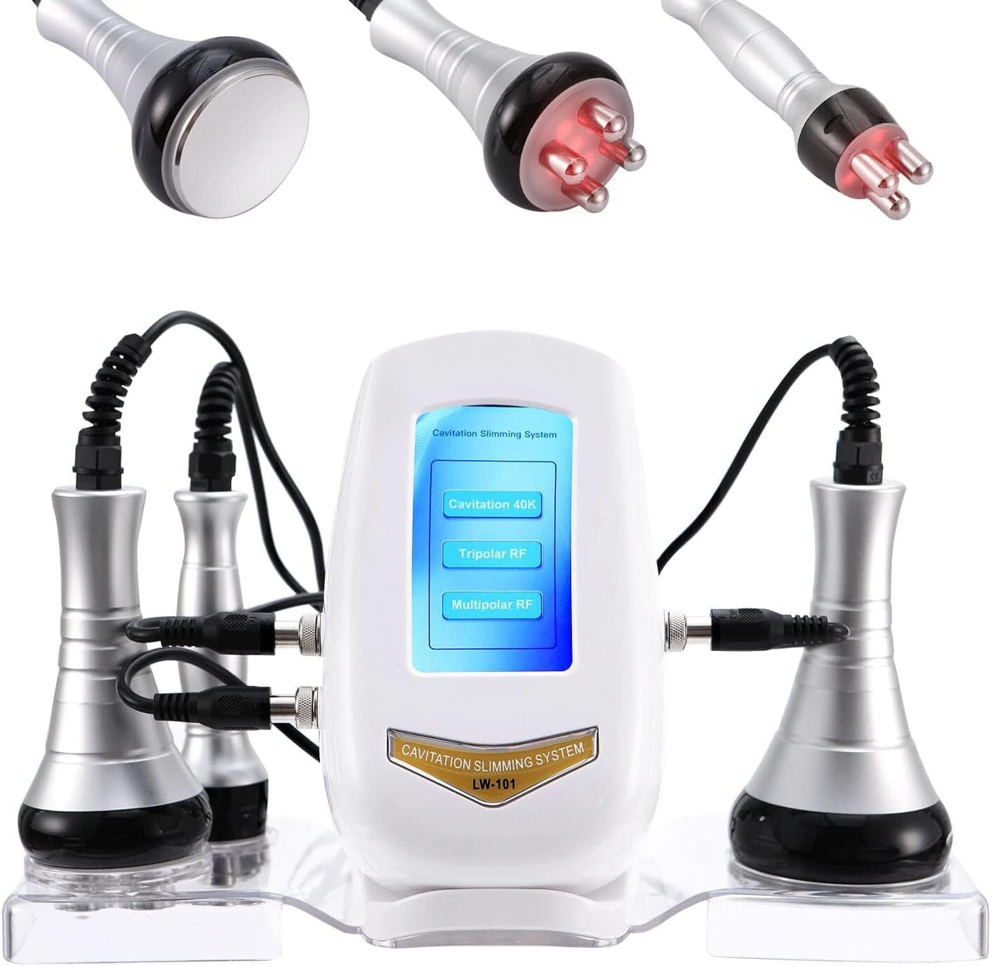 3 In 1 40K Cavitation RF Slimming Machine, Ultrasonic Fat Reduction Device with Tripolar & Multipolar RF for Body Shaping Anti-Cellulite Treatment