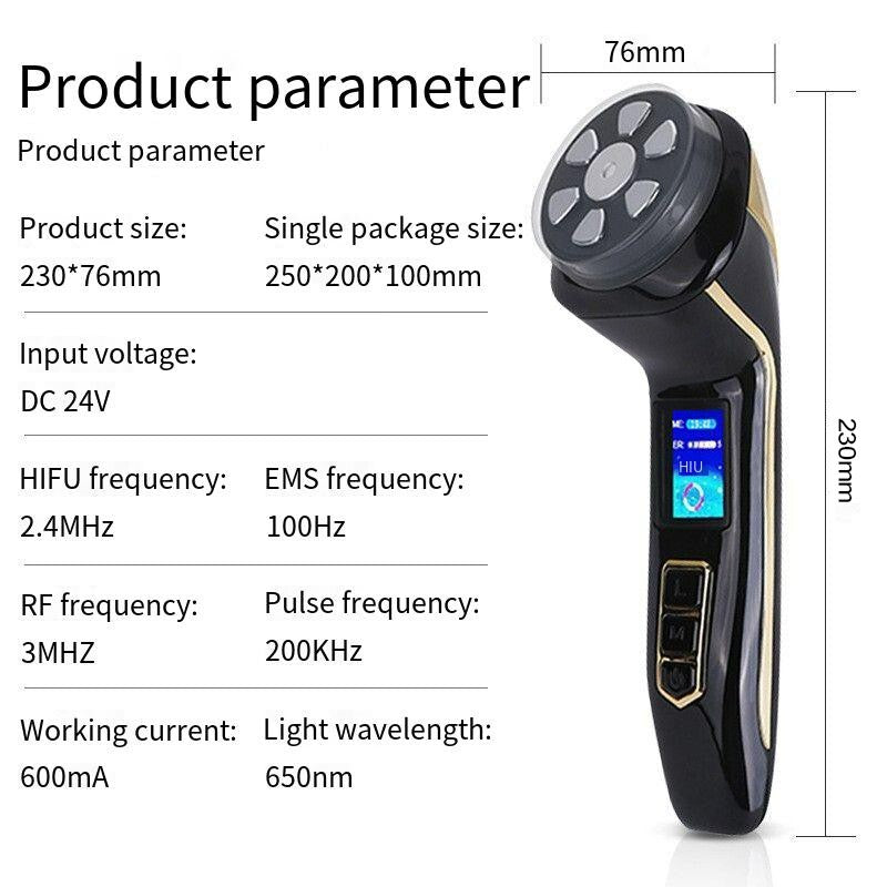 4 In 1 Mini HIFU Machine HIFU RF EMS Pulse Facial Lifting Device Home Use Anti-Aging Wrinkle Removal Skin Rejuvenation Beauty Tool