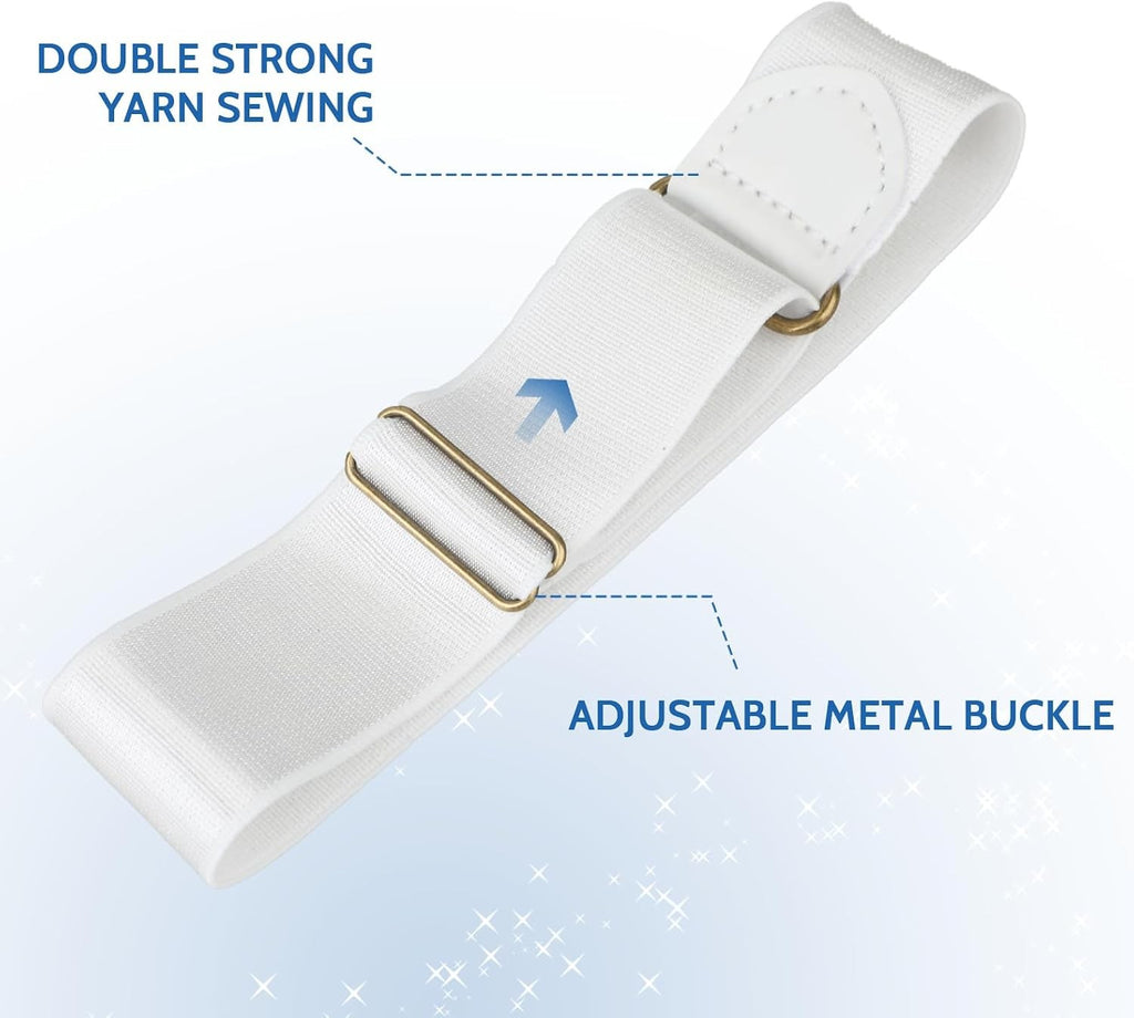 1 Pair Adjustable Elastic Shirt Sleeve Holder Strap Anti Slip Arm Band Cuff Fastener For Business Formal Dress Shirt Accessory