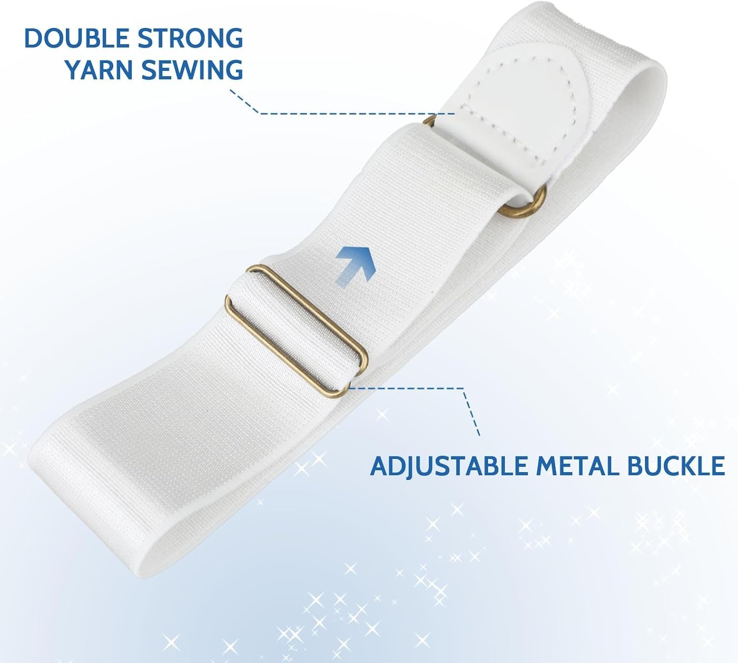1 Pair Adjustable Elastic Shirt Sleeve Holder Strap Anti Slip Arm Band Cuff Fastener For Business Formal Dress Shirt Accessory