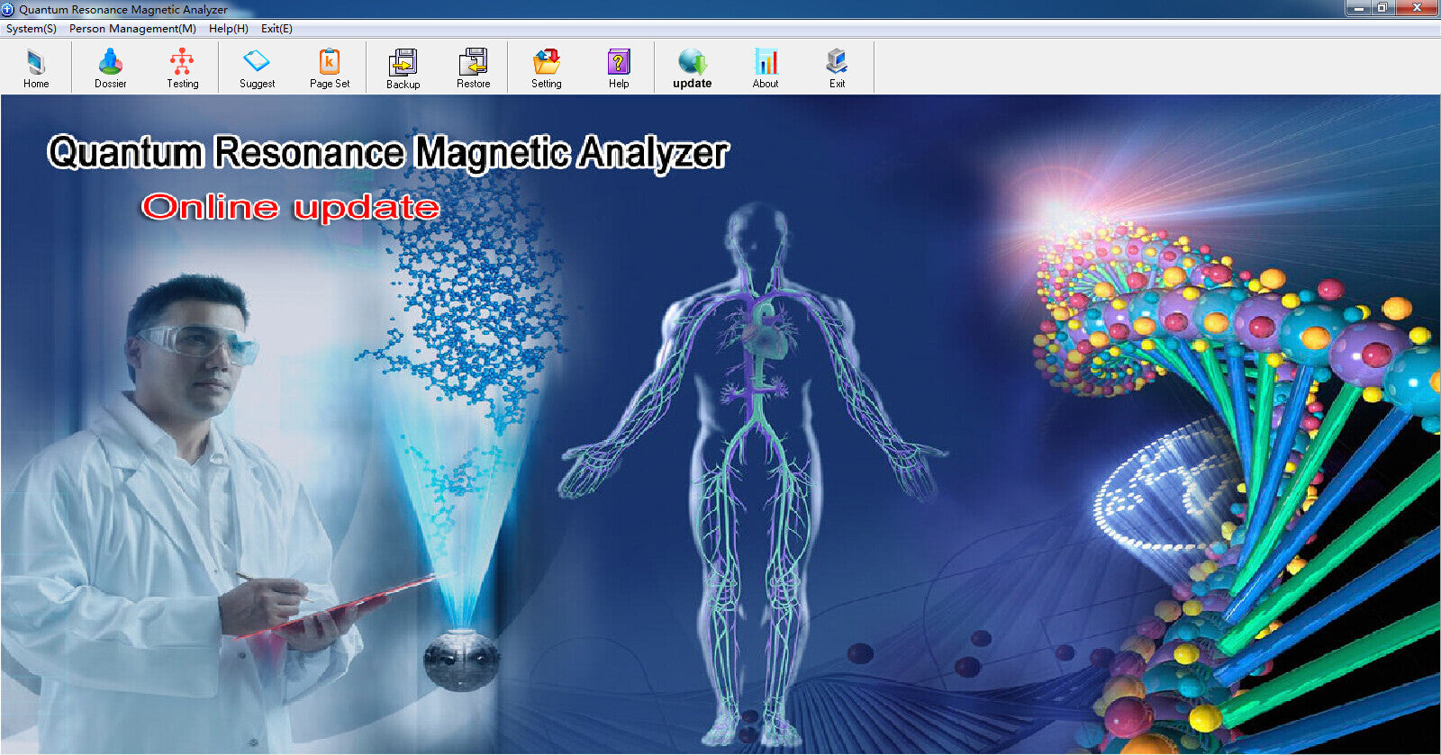 English Software Quantum Magnetic Resonance Analyzer Body Analyzer For Body Health Care Testing