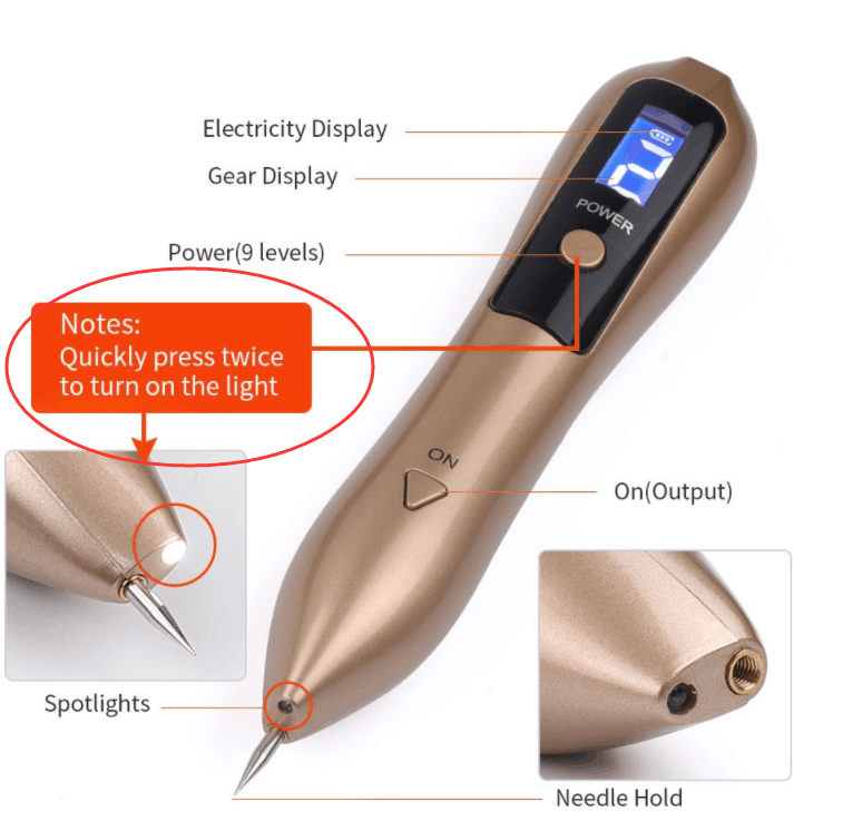 9-level Blue Light Mole Warts Removal Pen - Portable Beauty Instrument USB Charging Beauty Device