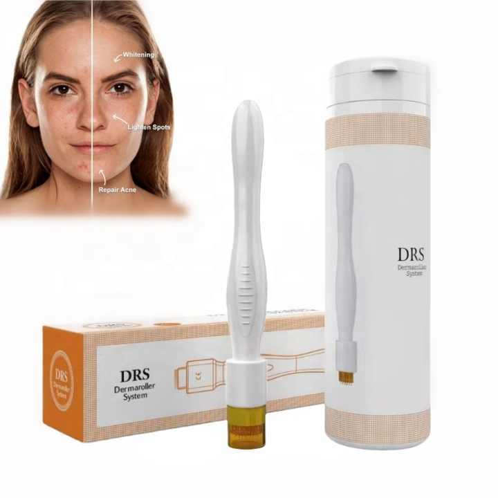 DRS 40 Pin Derma Stamp Microneedling Tool 0.2-3.0mm Multi Needle Depth Collagen Boost Facial Skin Care Device