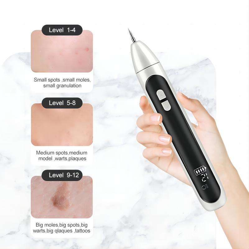 Electric Skin Tag Removal Pen LCD Digital Display Adjustable Strength Rechargeable Portable Skin Spot Removal Beauty Device