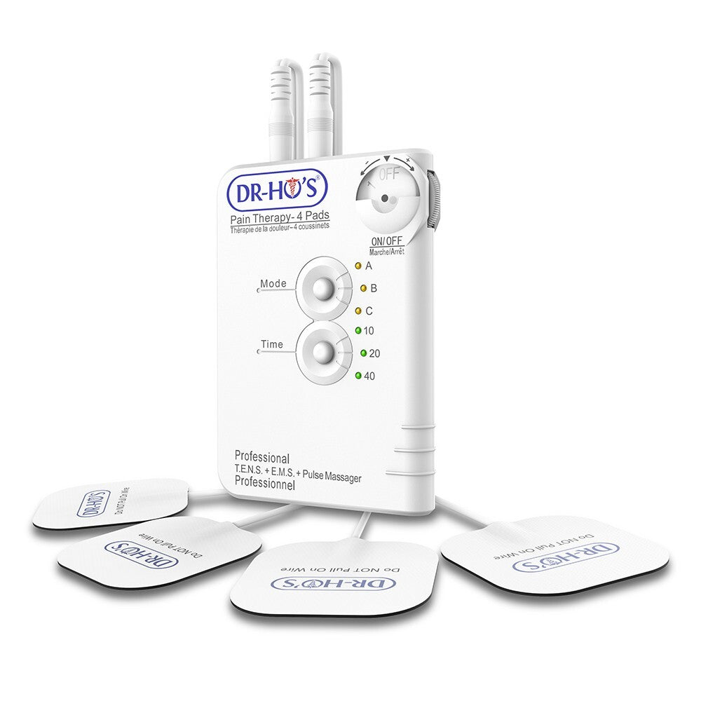 Dr Ho's PTS-II 4-Pad Essential Package TENS Unit and EMS Muscle Stimulator with AMP Technology Pain Relief Massager