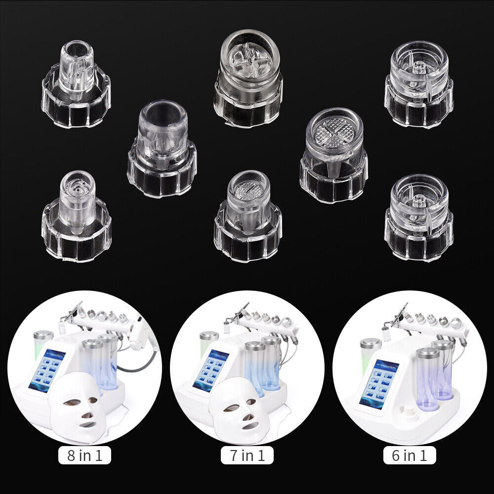 Replacement Small Bubble Hydrafacial Tips Clear Plastic Suction Clean Heads Accessory For Salon Facial Cleansing Machine (8PCS)