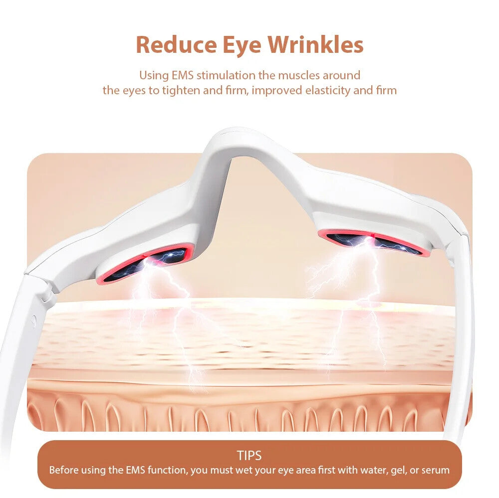 Rechargeable Red Light Therapy Eye Glasses Portable LED Infrared Light Mask For Eye Fatigue Relief Dark Circle Skin Recovery Care Device