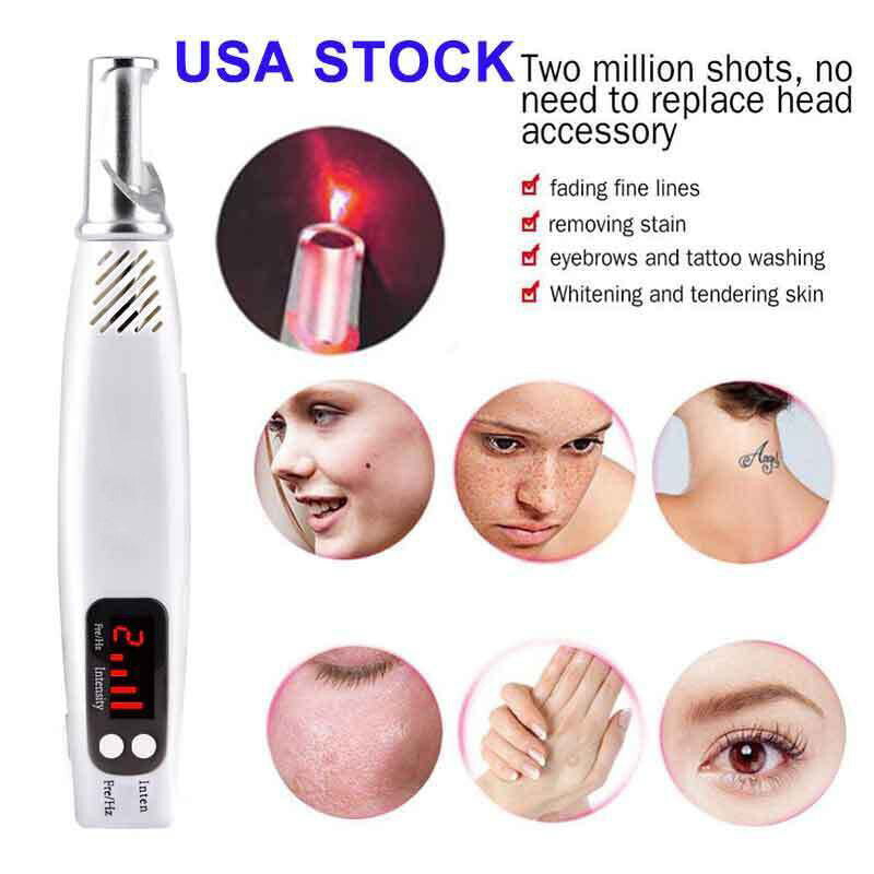 Handheld Red or Blue Pen Picosecond Spot Removal Pen Painless Eyebrow Washing Portable Tattoo Removal Skin Beauty for Home Use