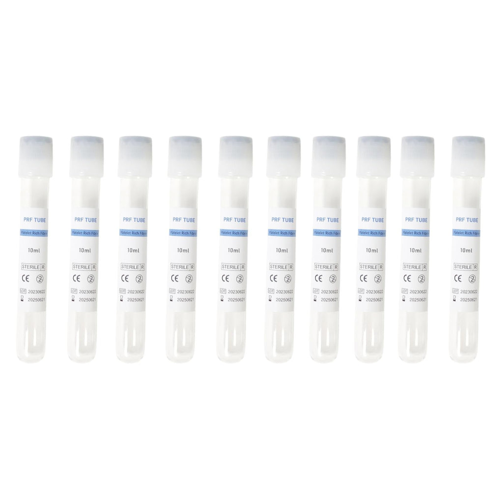10mL PRF Tubes No Additive PRF Processing Tubes PET Centrifuge Tubes for Laboratory Sample Preparation Individually Wrapped (10/20/50 Pack)