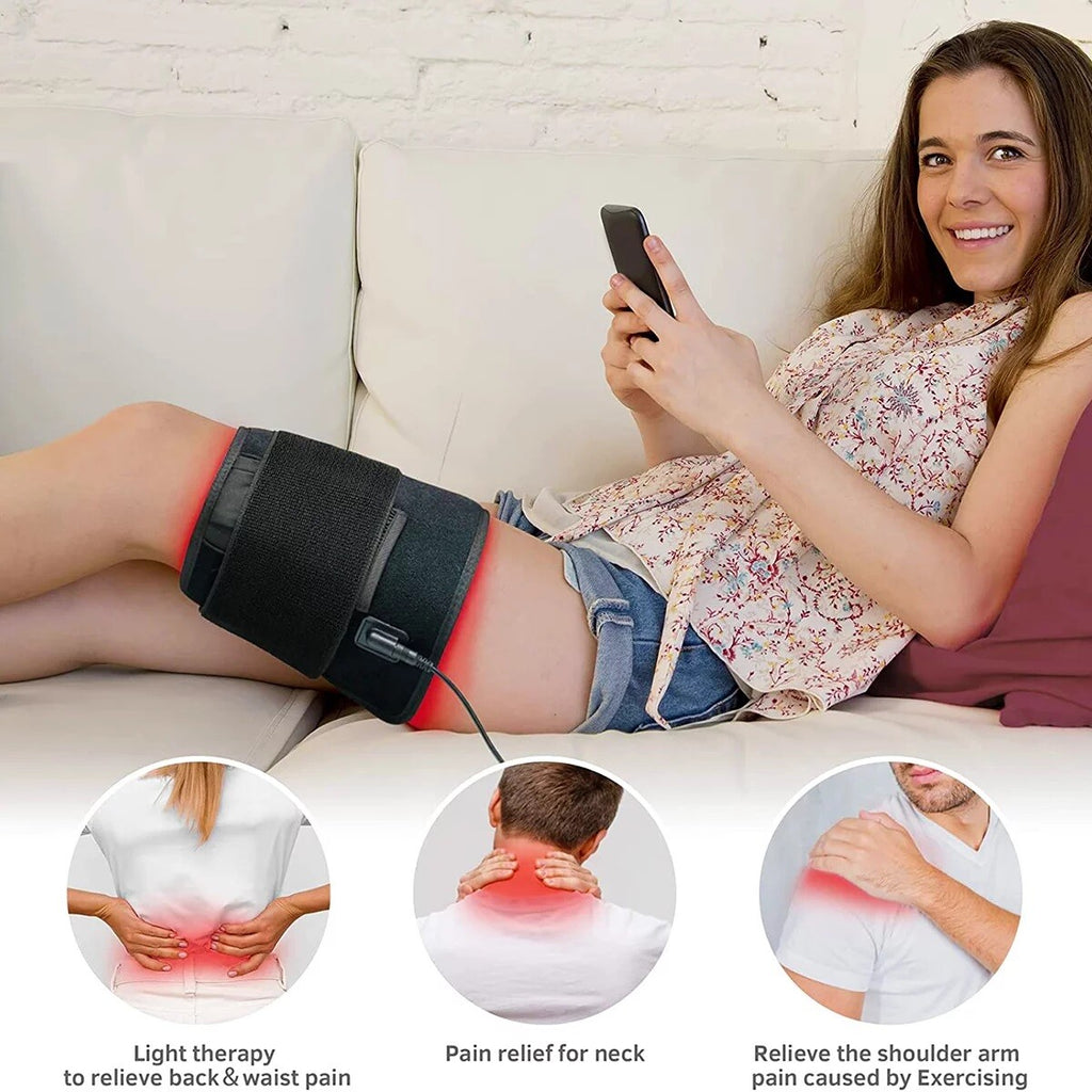660nm 850nm Red LED Infrared Waist Therapy Wrap Slimming Belt Muscle Joint Pain Relief Home Skincare Beauty Pad