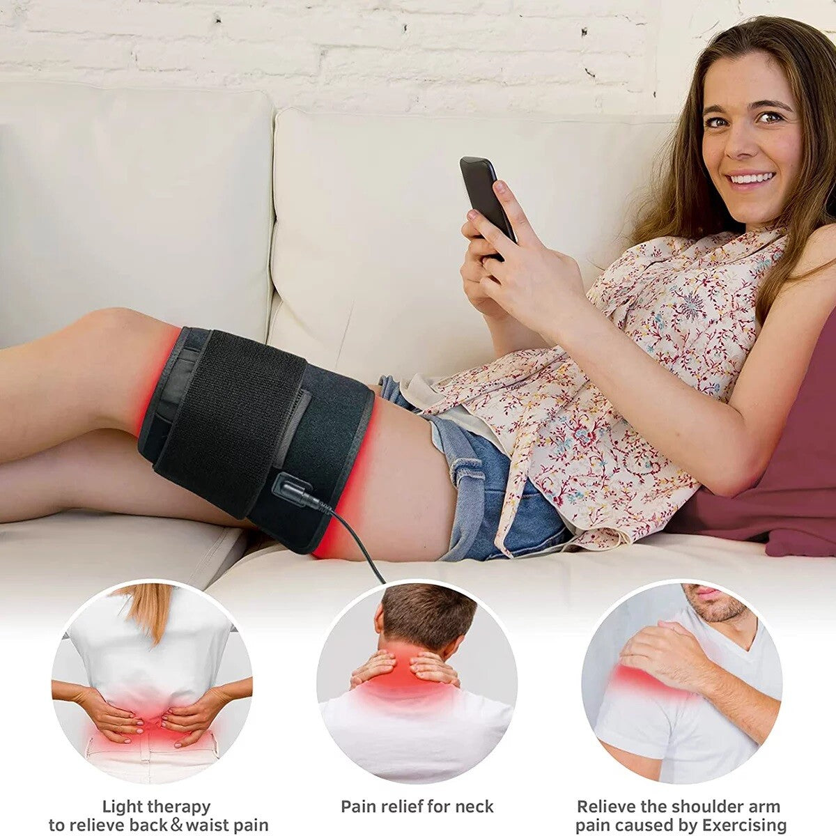 660nm 850nm Red LED Infrared Waist Therapy Wrap Slimming Belt Muscle Joint Pain Relief Home Skincare Beauty Pad