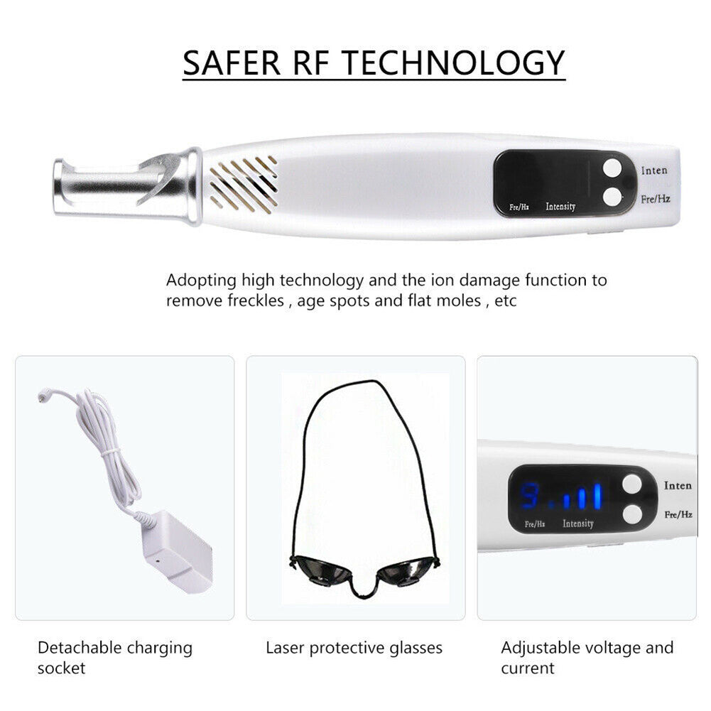 Handheld Red or Blue Pen Picosecond Spot Removal Pen Painless Eyebrow Washing Portable Tattoo Removal Skin Beauty for Home Use