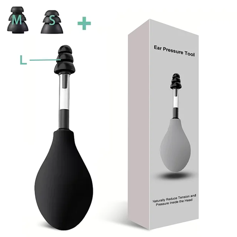 Portable Ear Pressure Equalization Balloon Tool With Extra Silicone Tips Ear Care Relieve Blocked Ears For Flight Diving Hearing Comfort Device