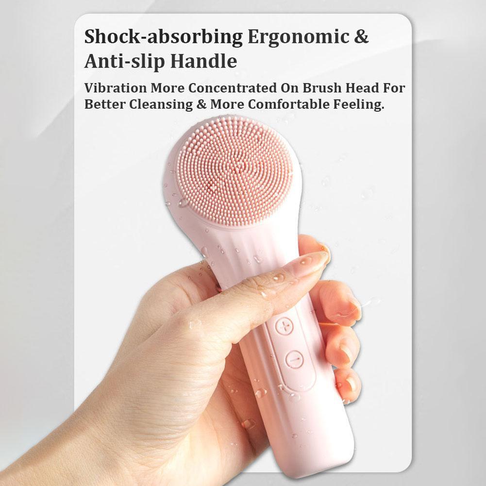 Electric Silicone Facial Cleansing Brush Rechargeable Vibration Face Scrubber Deep Clean Pore Exfoliate Skin Care Beauty Tool