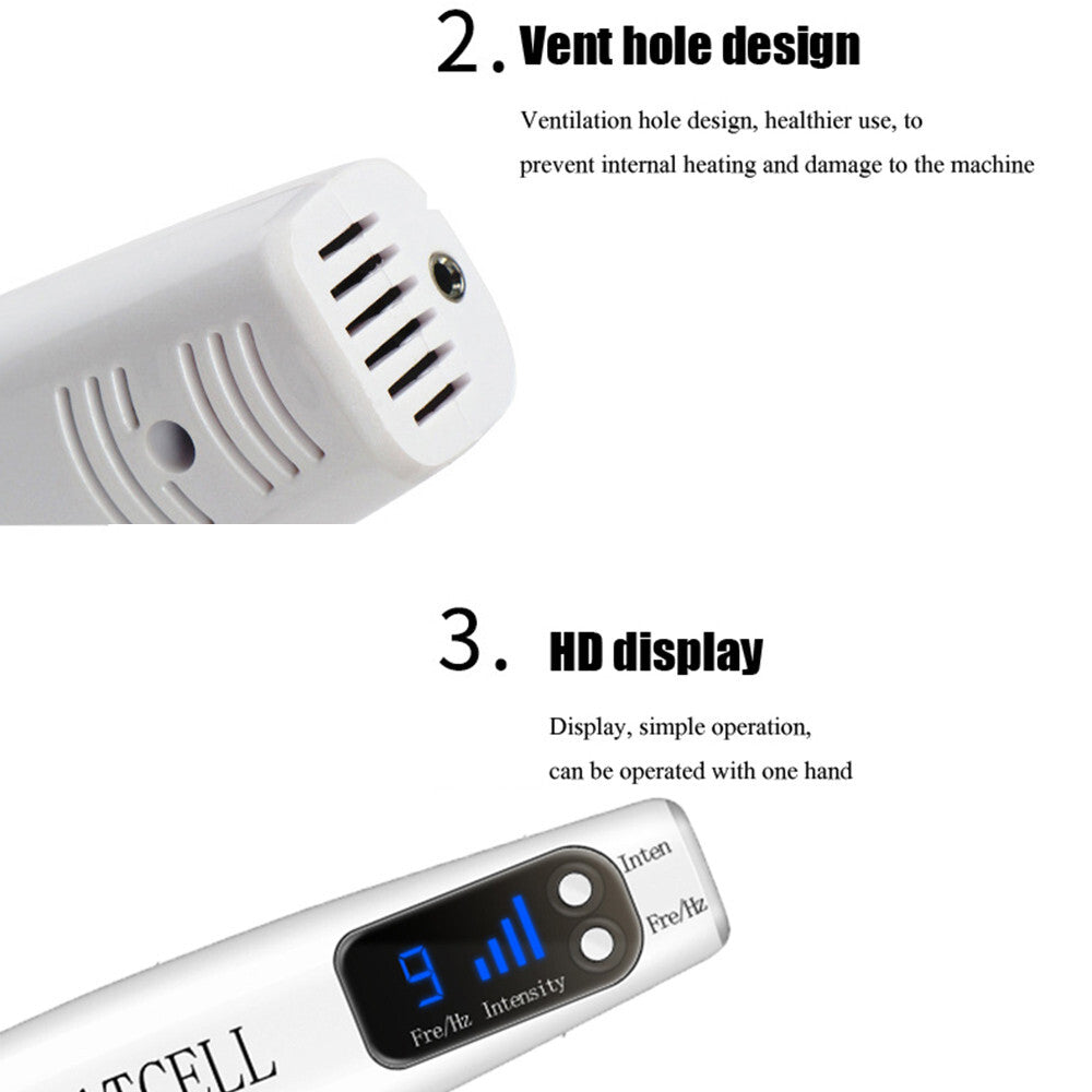 Handheld Red or Blue Pen Picosecond Spot Removal Pen Painless Eyebrow Washing Portable Tattoo Removal Skin Beauty for Home Use
