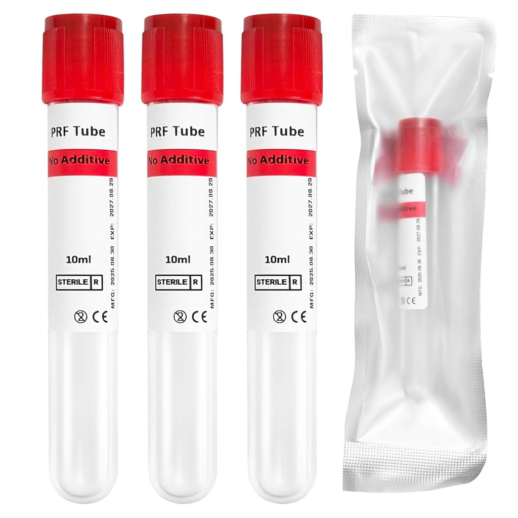 10mL PRF Tubes No Additive PRF Processing Tubes PET Centrifuge Tubes for Laboratory Sample Preparation Individually Wrapped (10/20/50 Pack)