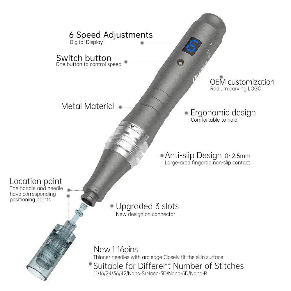 Dr.pen M8 Skincare Anti Aging Auto Microneedle Professional Derma Pen With 6 Digital Speed