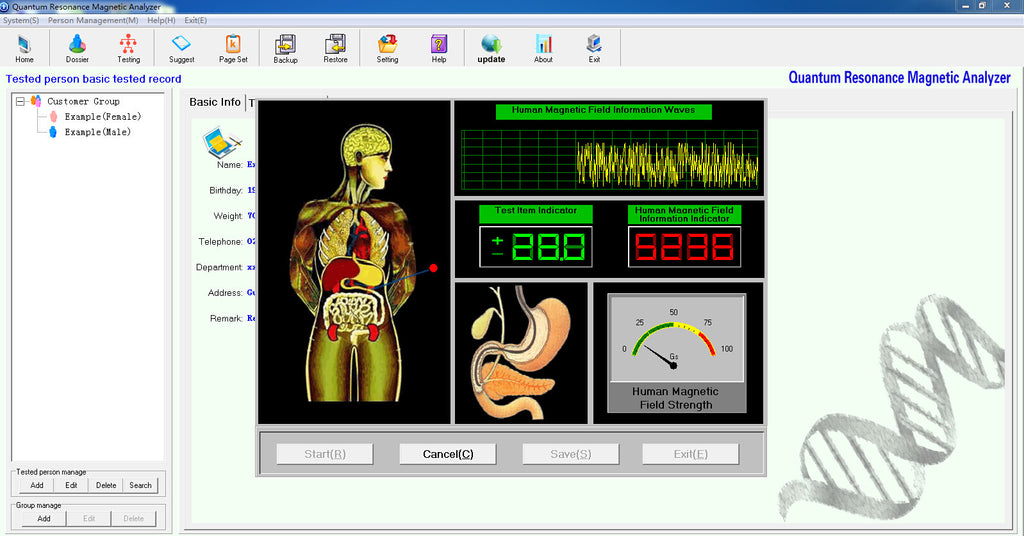 English Software Quantum Magnetic Resonance Analyzer Body Analyzer For Body Health Care Testing