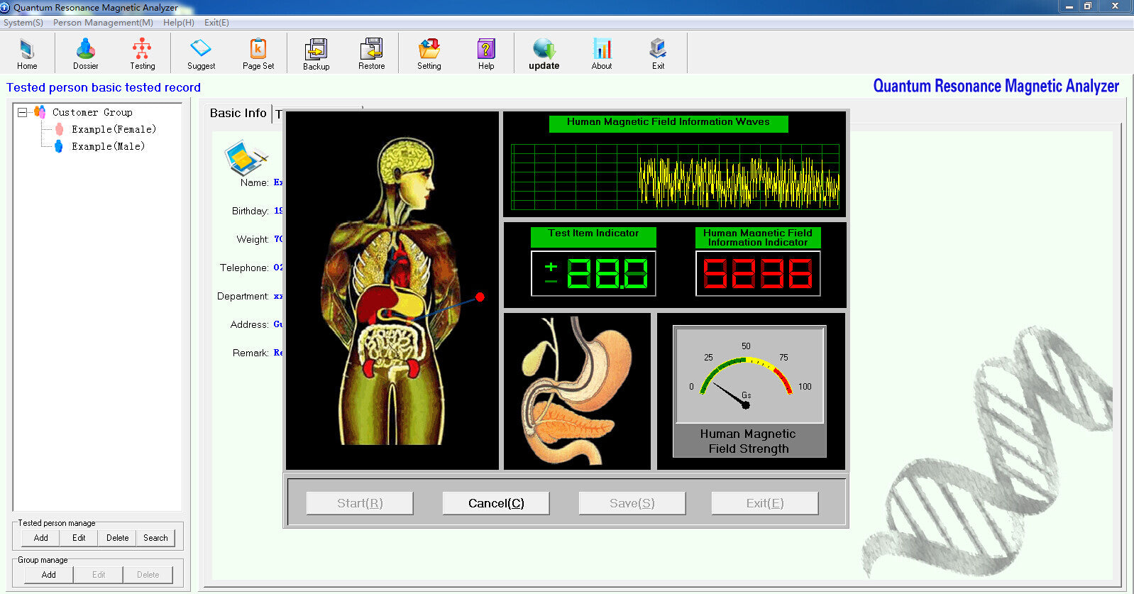 English Software Quantum Magnetic Resonance Analyzer Body Analyzer For Body Health Care Testing