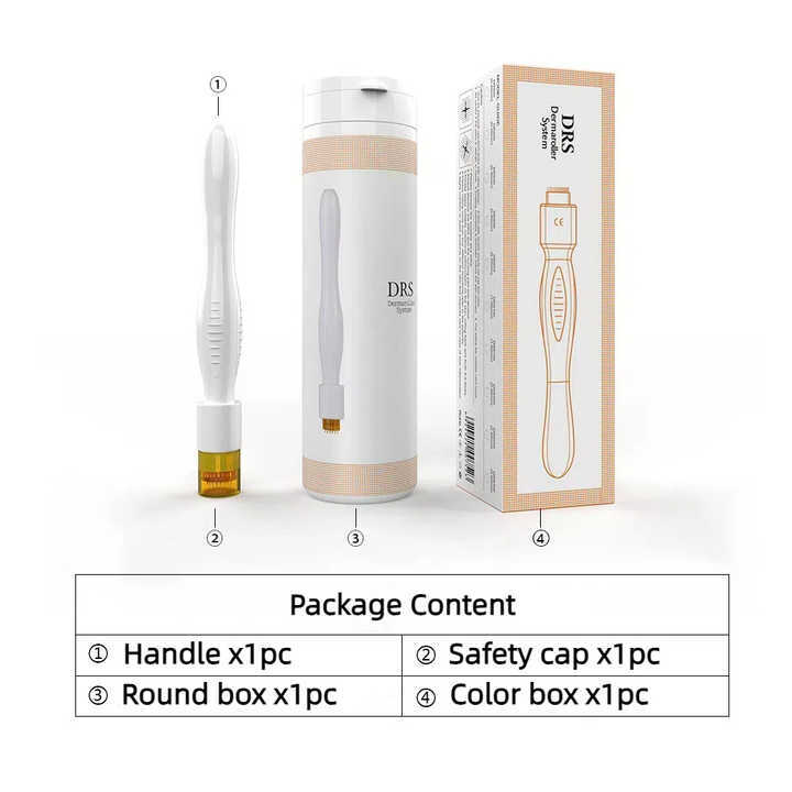 DRS 40 Pin Derma Stamp Microneedling Tool 0.2-3.0mm Multi Needle Depth Collagen Boost Facial Skin Care Device