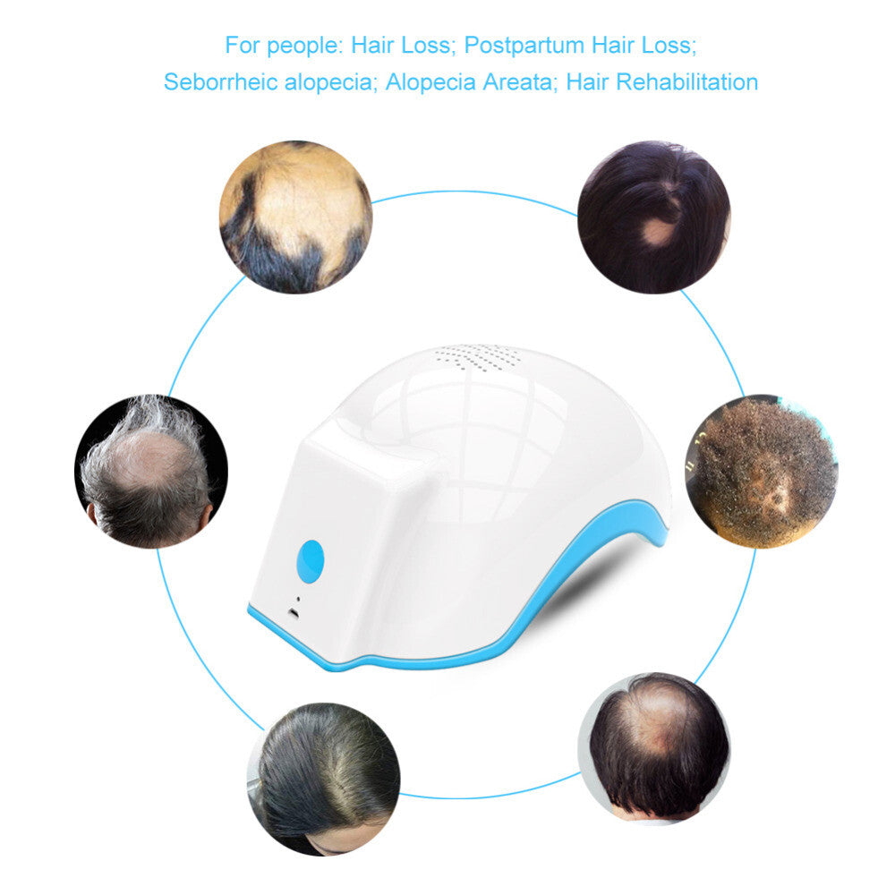 LED Red Light Hair Growth Helmet, Portable Scalp Phototherapy Cap for Thinning Hair, Home Hair Loss Regrowth Treatment Device